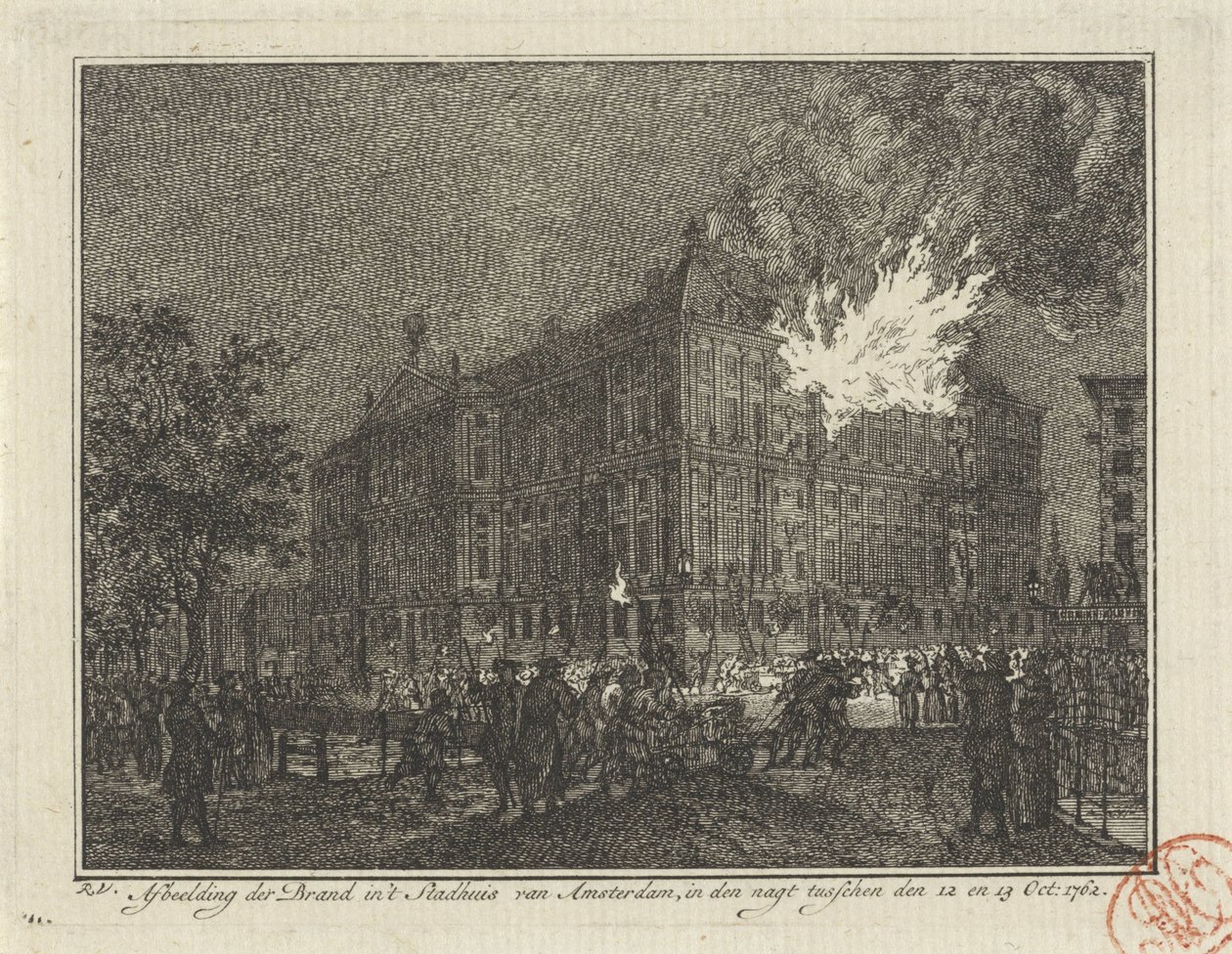 Amsterdam Belediye Binasında Yangın, 1762 Yangının Amsterdam Belediye Binası