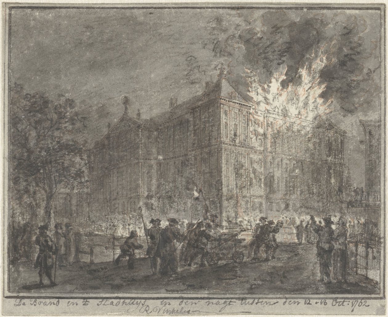 Amsterdam Belediye Binasında Yangın, 1762 by Reinier Vinkeles (I)