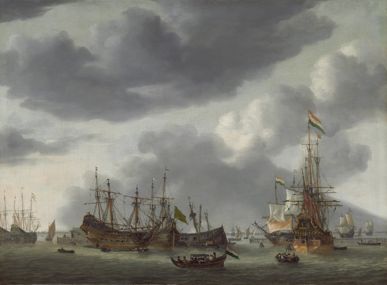 Amsterdam Liman Sahnesi, c. 16541655. by Reinier Zeeman