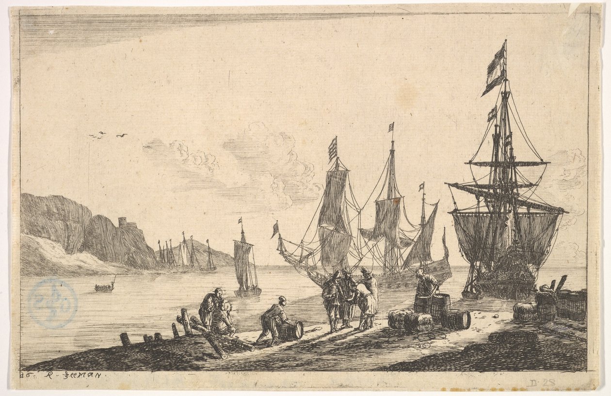 Yelkenli Gemilerle Körfez, 17. yüzyıl. by Reinier Zeeman