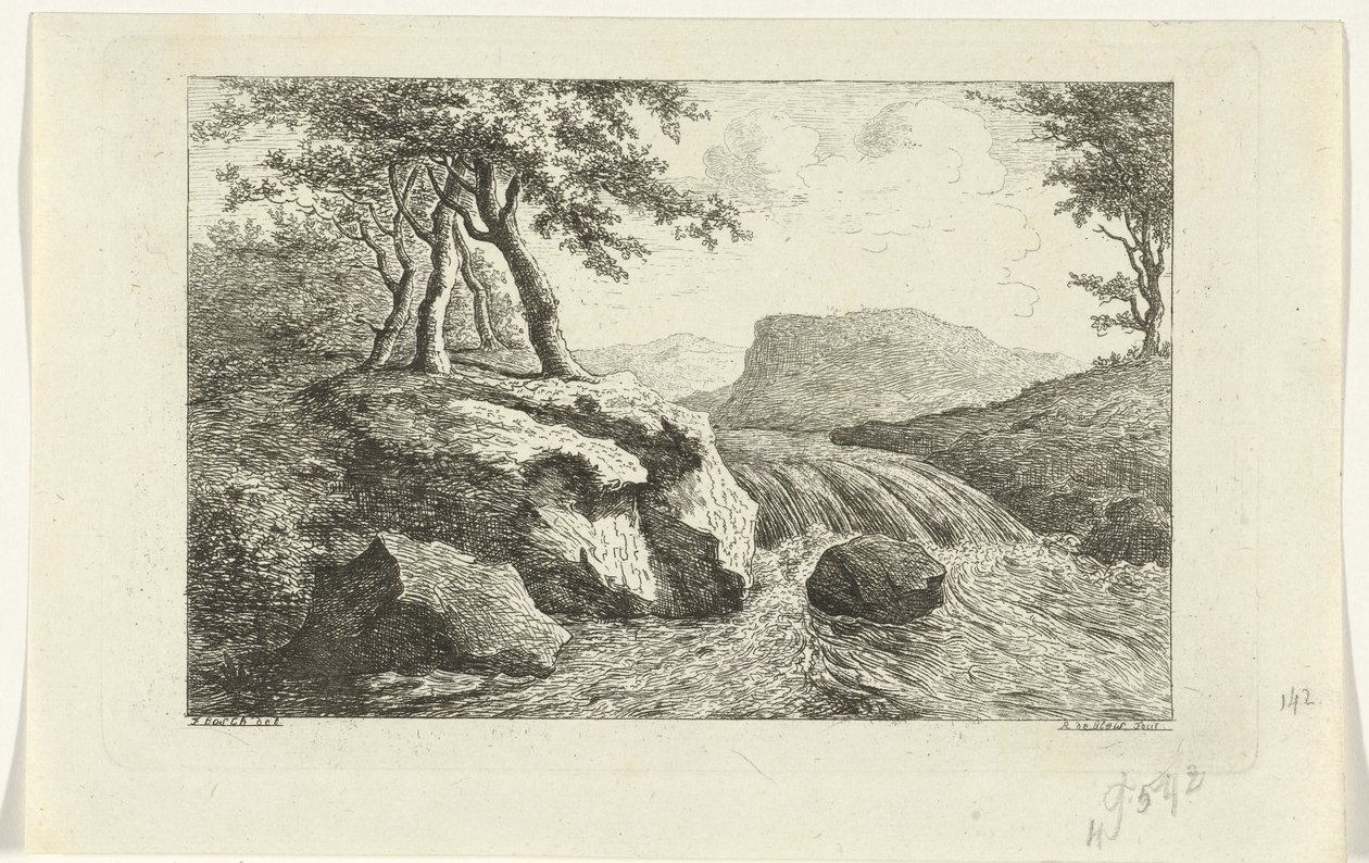 Şelale ile manzara by Reinierus Albertus Ludovicus baron van Isendoorn à Blois