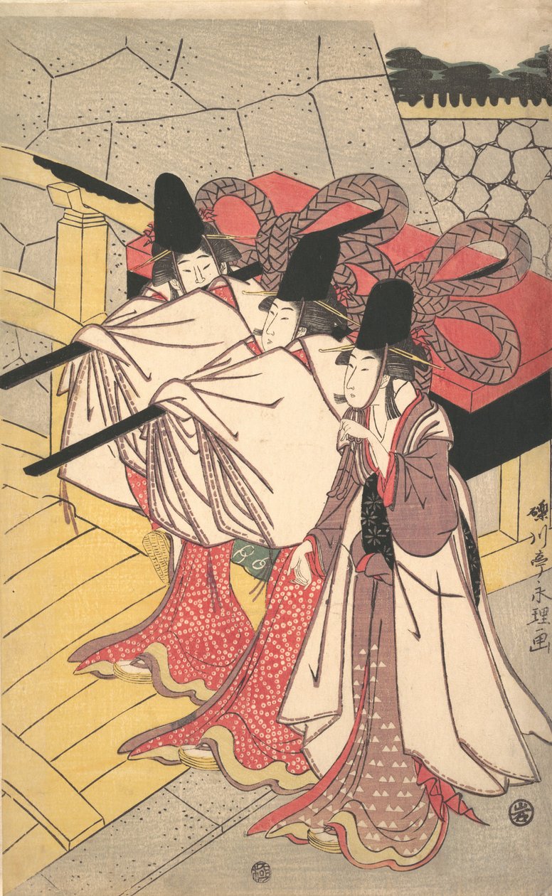 Prens Genji, Karısının Onu Beklediği Sarayına Dönüyor, M.Ö. 1797., yaklaşık 1797. by Rekisentei Eiri