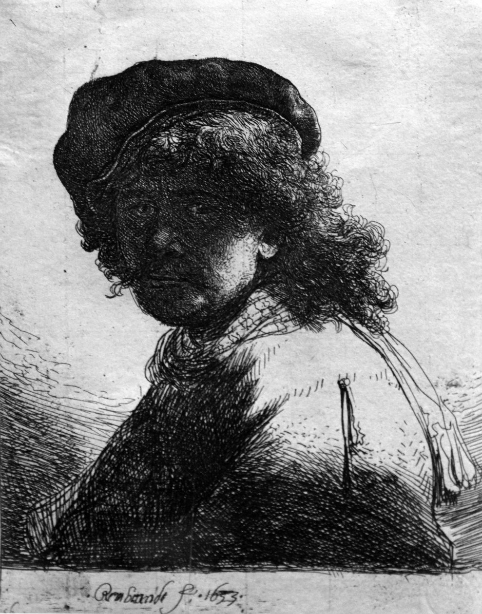 Eşarplı Otoportre by Rembrandt van Rijn