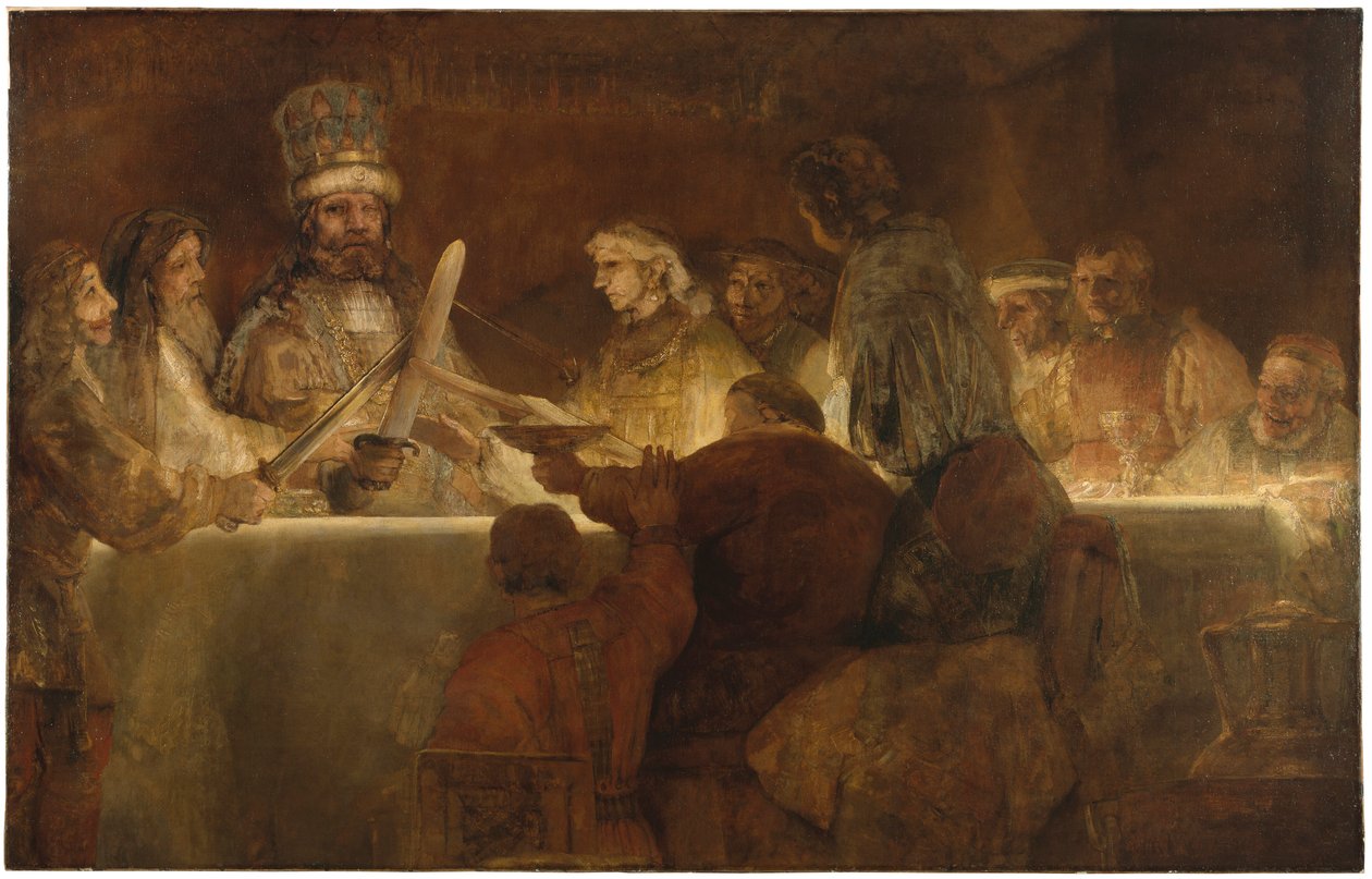 Claudius Civilis yönetimindeki Batavianların Komplosu by Rembrandt van Rijn
