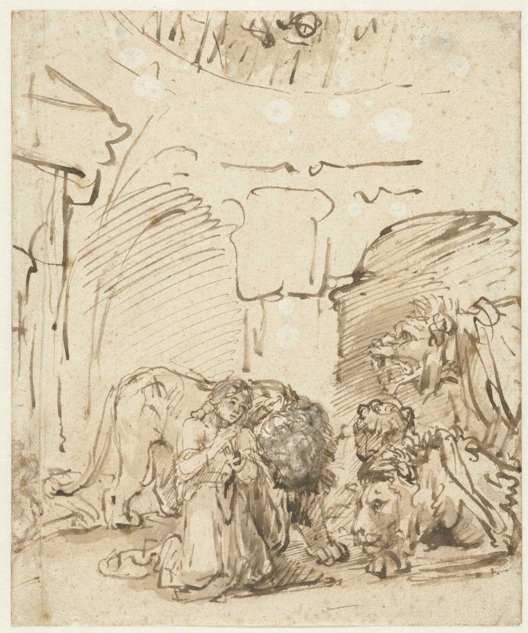 Aslanlar İnindeki Daniel, c.1650 by Rembrandt van Rijn