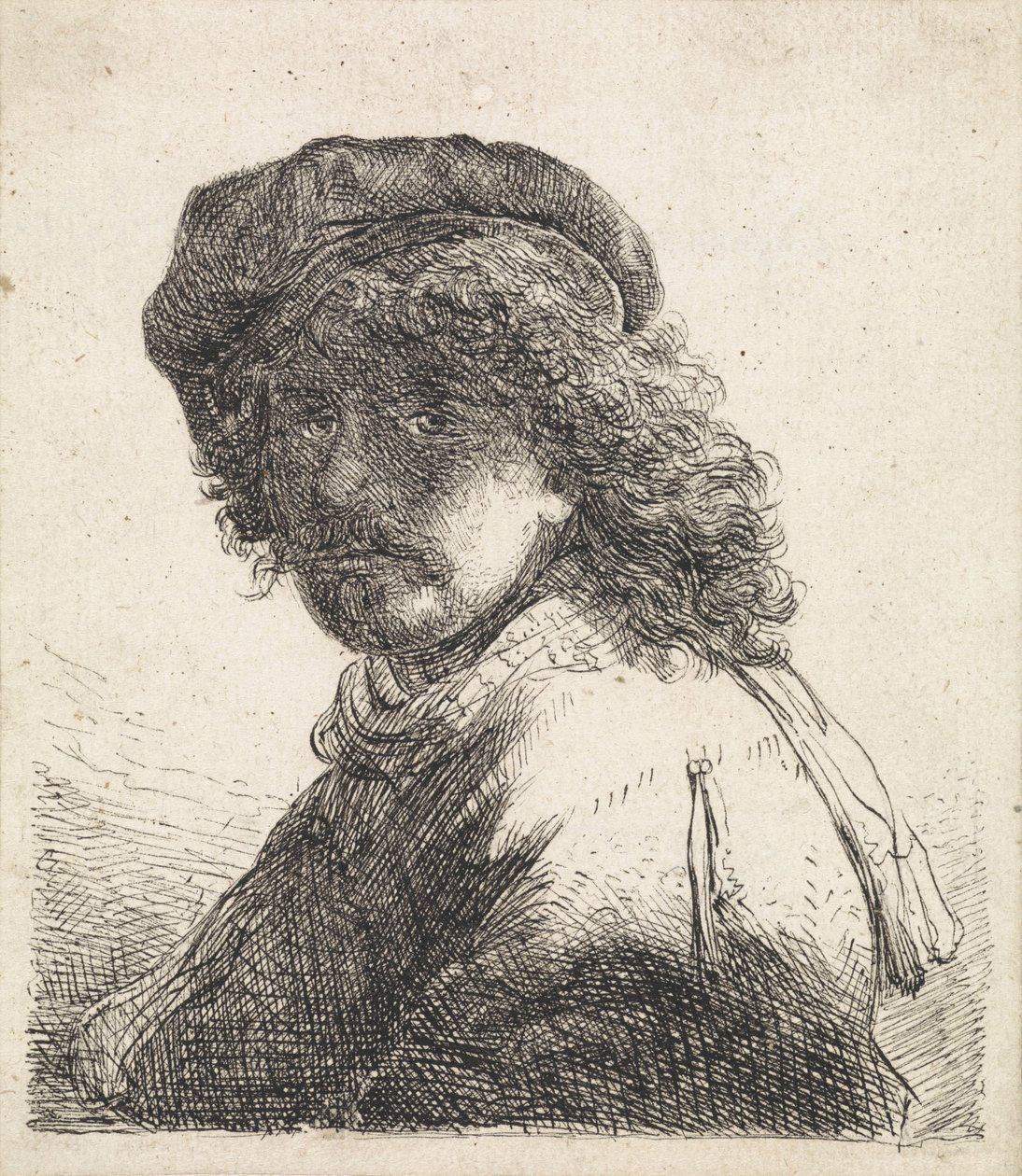 Rembrandt van Rijn bere ve atkı ile by Rembrandt van Rijn