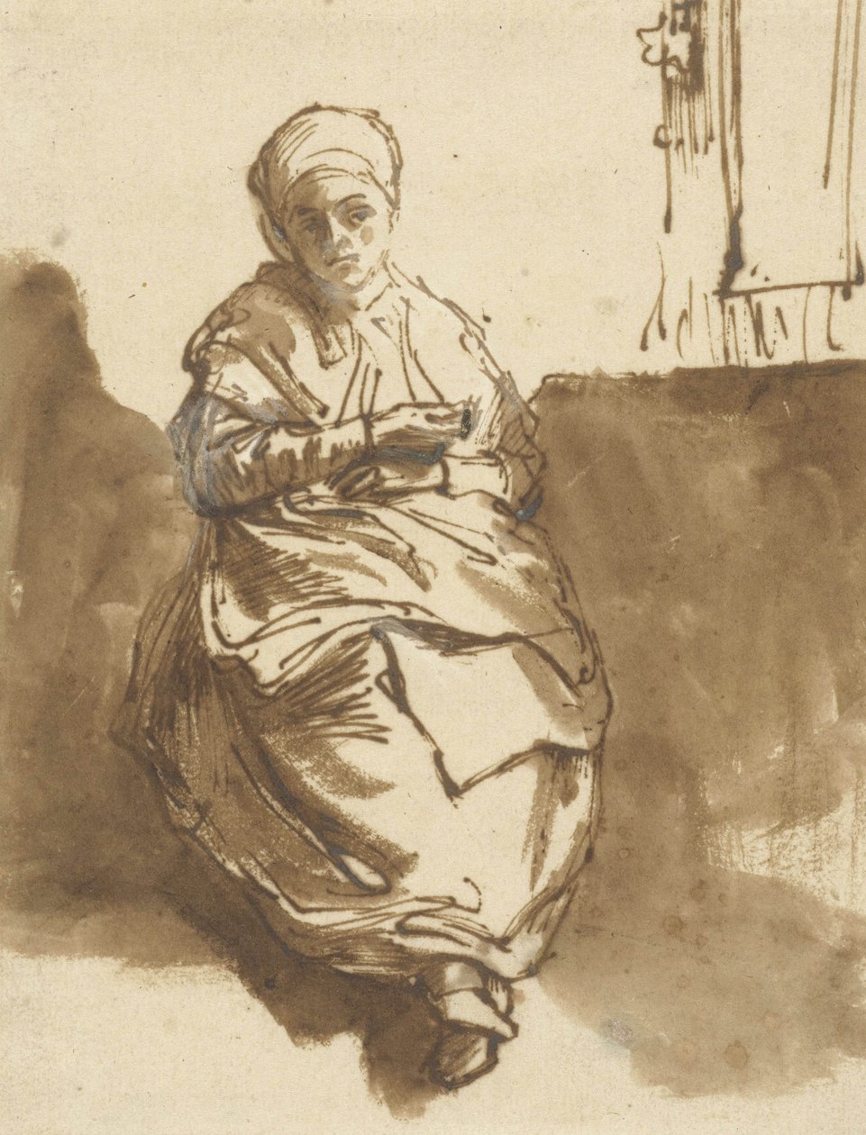 Pencere Önünde Oturan Saskia, 1638 dolayları by Rembrandt van Rijn
