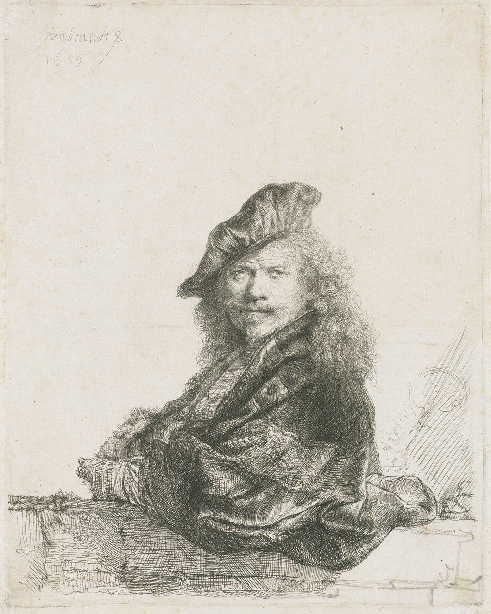 Kolunu duvara dayamış kendi portresi, 1639 by Rembrandt van Rijn