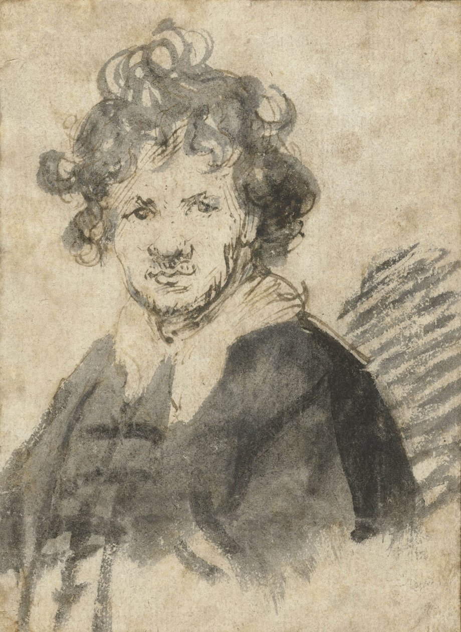 Kıvırcık Saçlı Otoportre, c.1628-29 by Rembrandt van Rijn