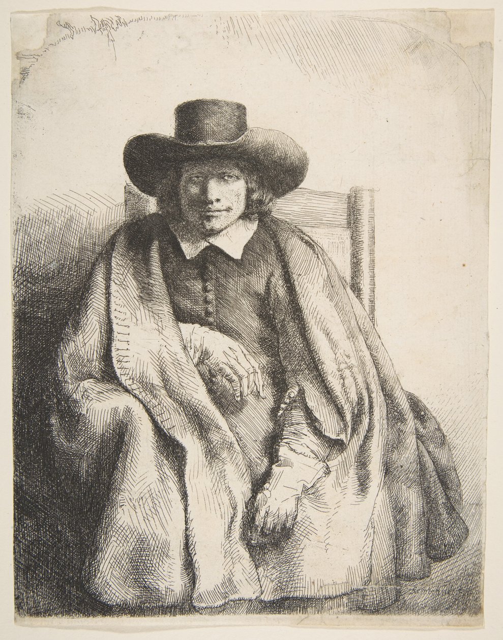 Clement de Jonghe, baskı satıcısı, 1651 by Rembrandt van Rijn
