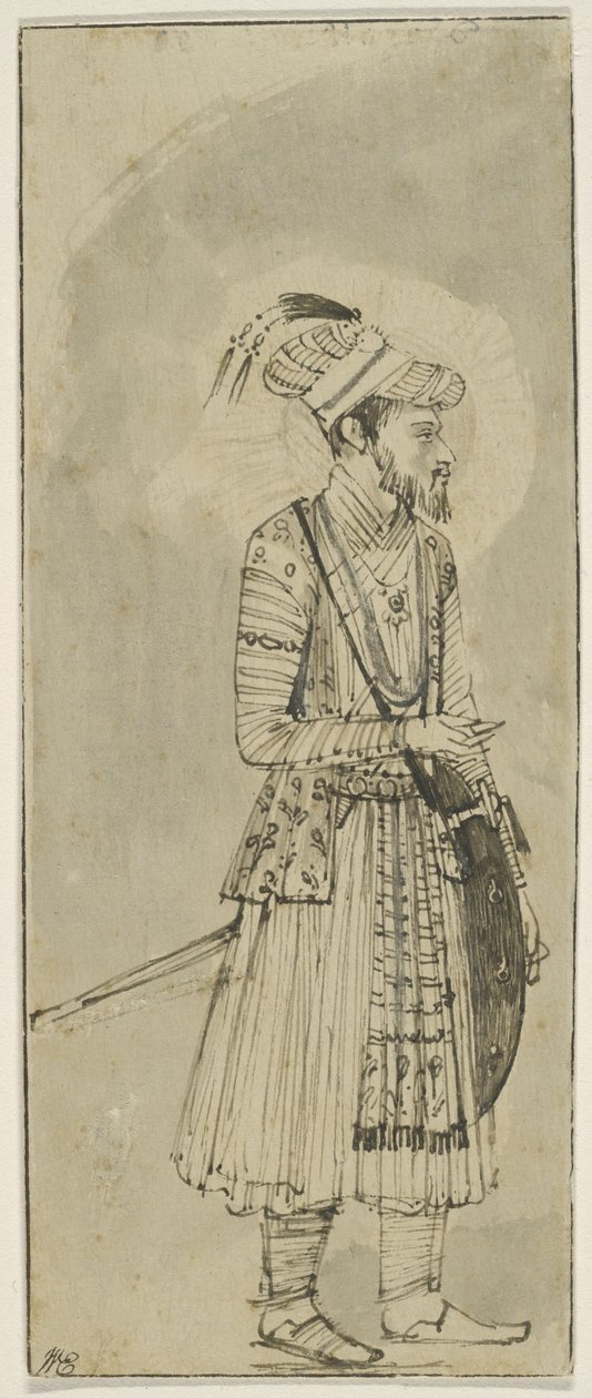 Babür Minyatürünün kopyası, c.1655 (kağıt üzerinde yıkanmış kalem ve mürekkep) by Rembrandt van Rijn