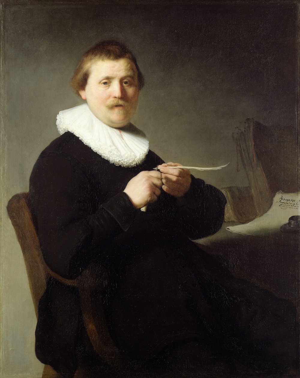 Tüy Kalemi Bileyen Adam, 1632 by Rembrandt van Rijn