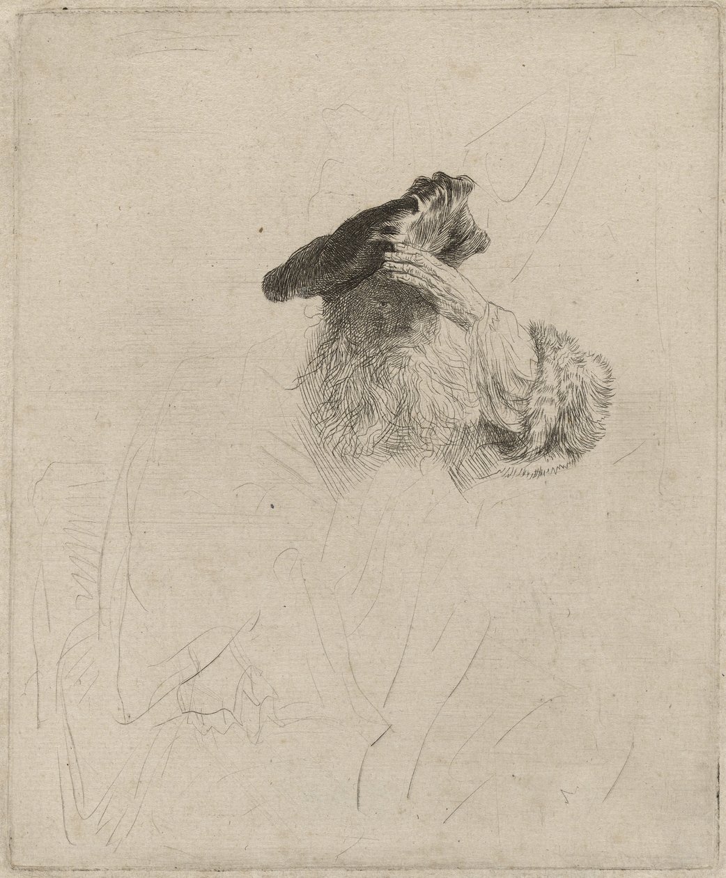 Eliyle Gözlerini Gölgeleyen Yaşlı Adam, 1639 dolayları by Rembrandt van Rijn