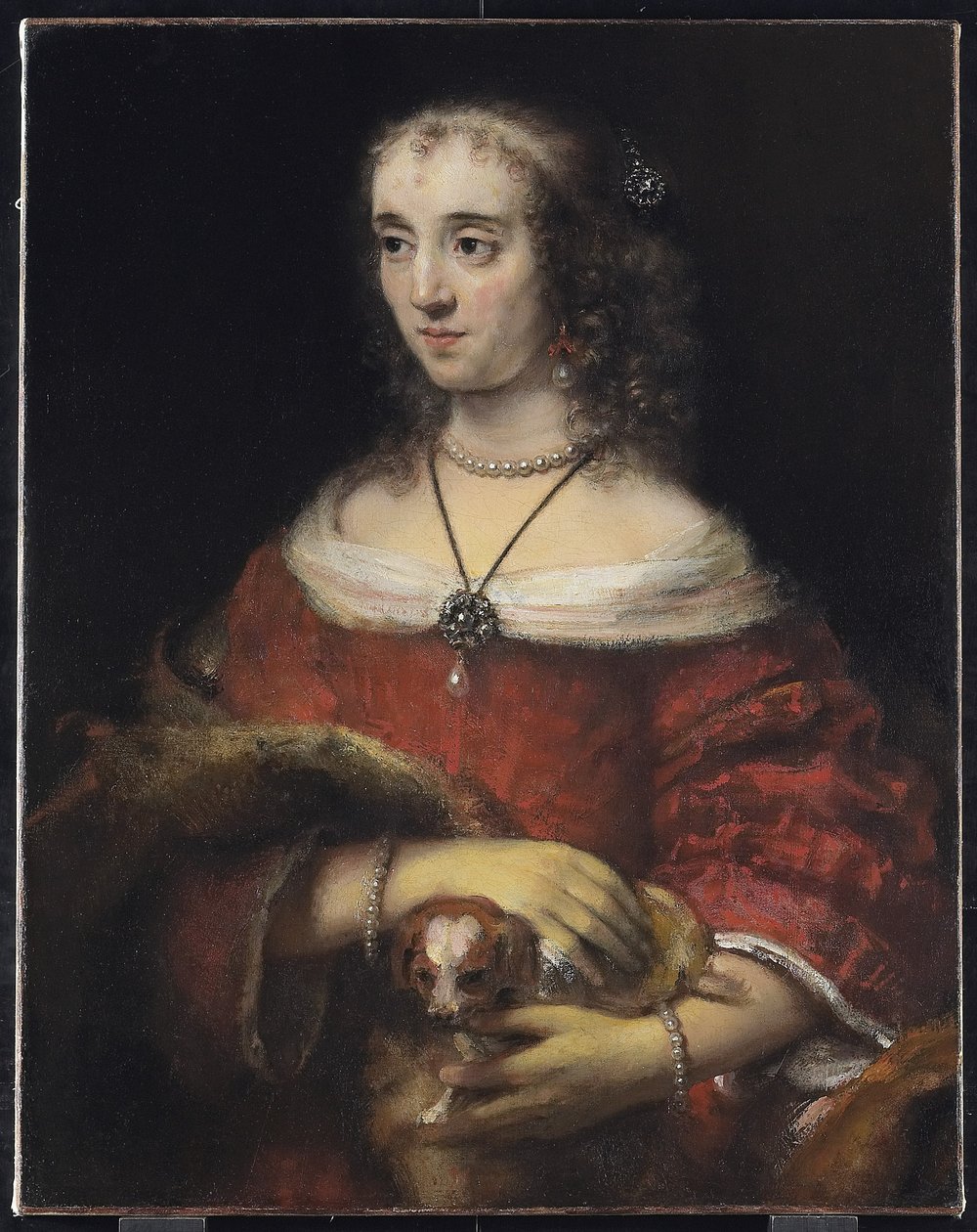 Kucak Köpekli Bir Kadının Portresi, c.1665 by Rembrandt van Rijn