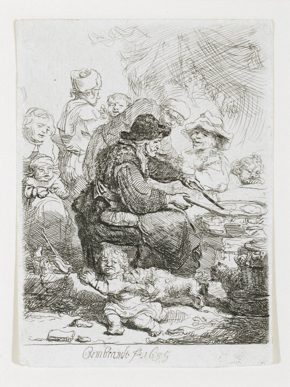Gözleme Kadın, 1635 by Rembrandt van Rijn