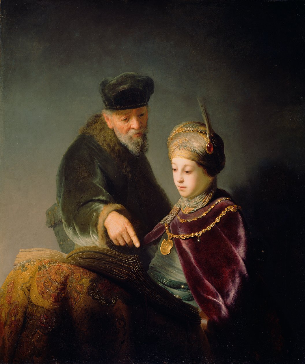 Genç Bir Bilgin ve Öğretmeni by Rembrandt van Rijn