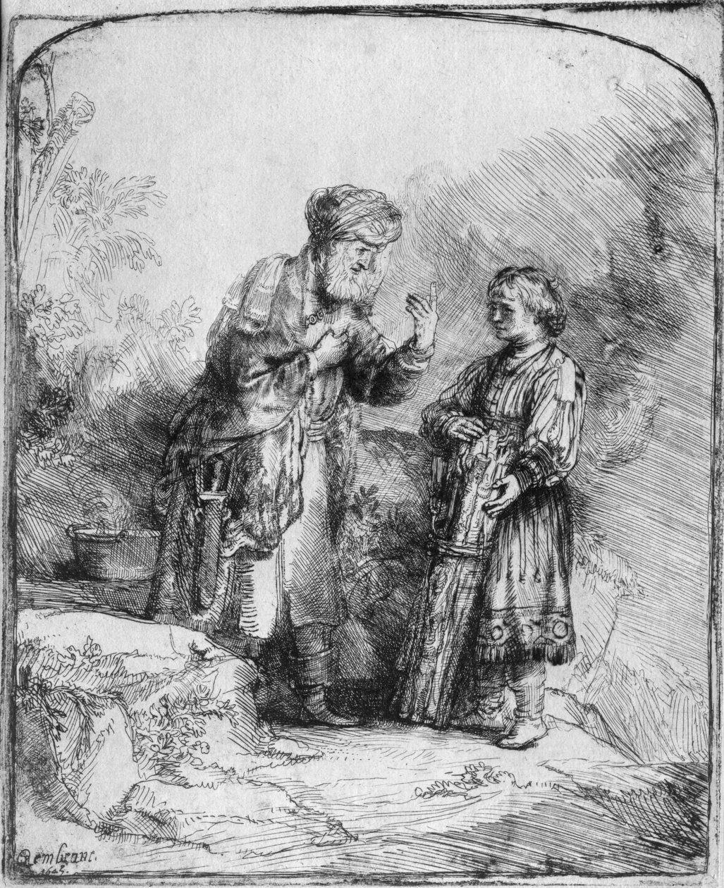 İbrahim ve İshak, 1645 by Rembrandt van Rijn