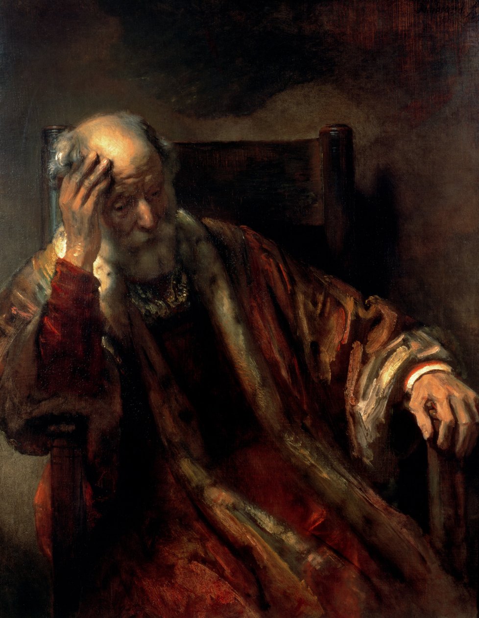 Koltukta Yaşlı Bir Adam by Rembrandt van Rijn