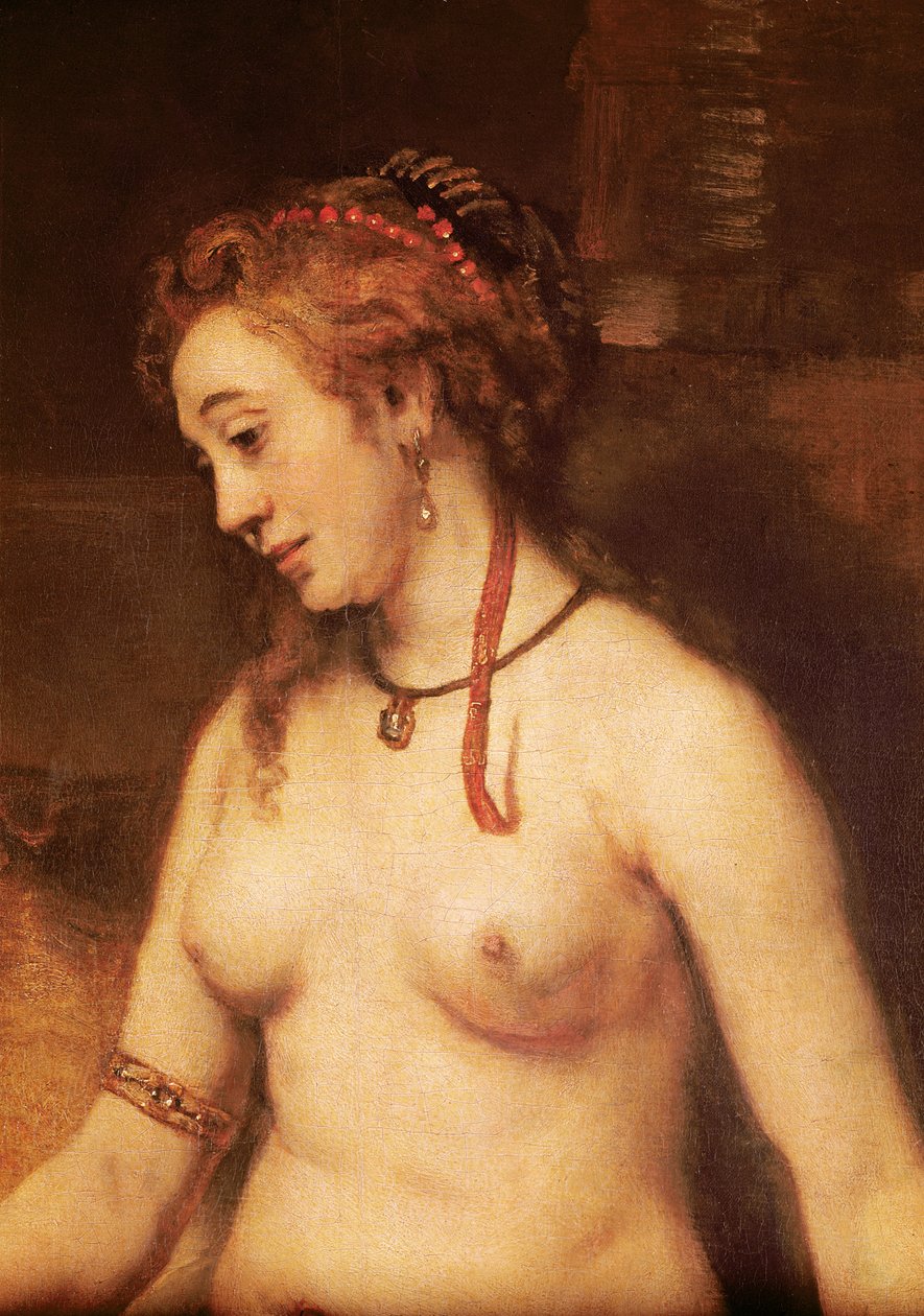 Bathsheba Banyosu, 1654 (44593 detayı) by Rembrandt van Rijn