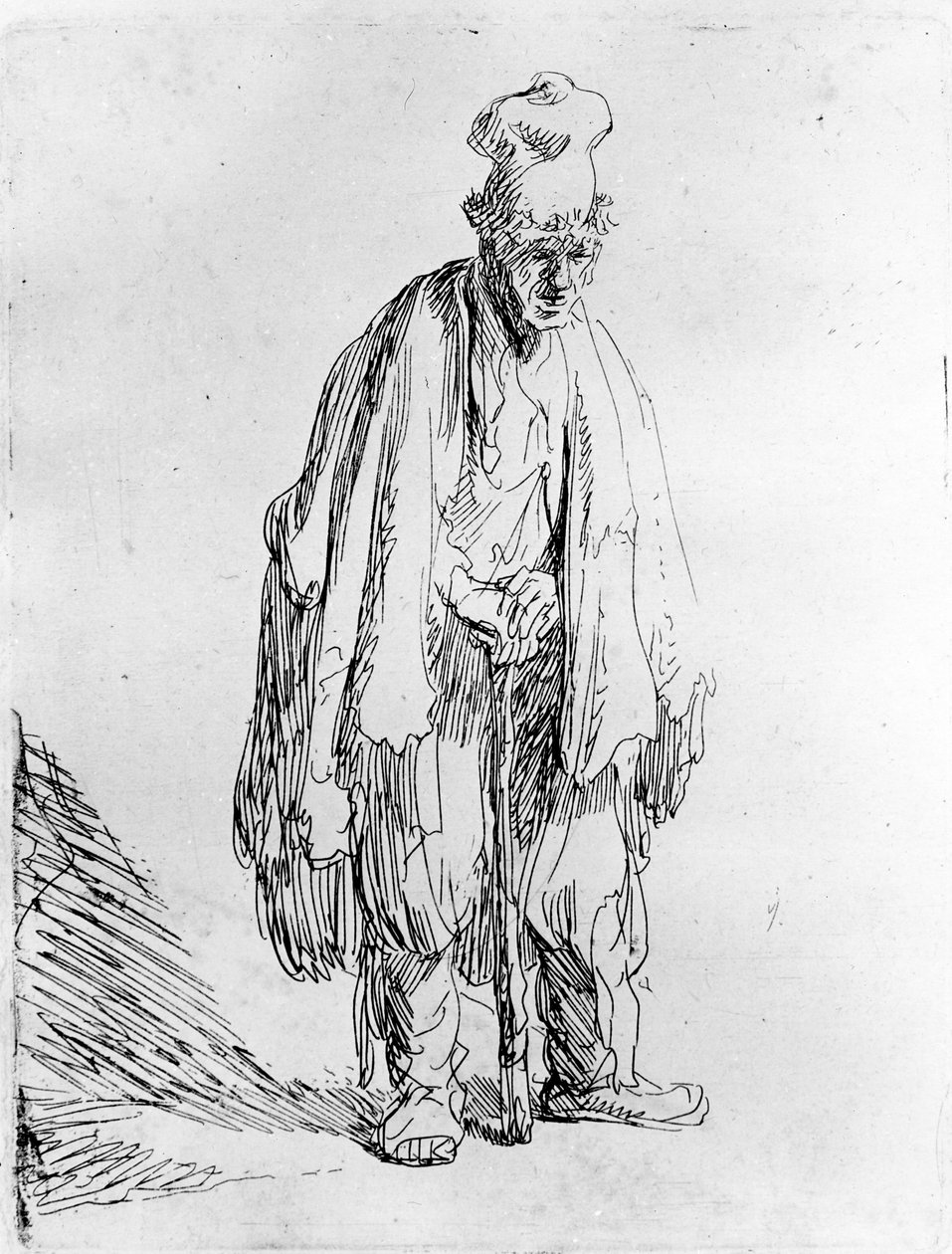 Yüksek şapkalı dilenci, c.1630 by Rembrandt van Rijn