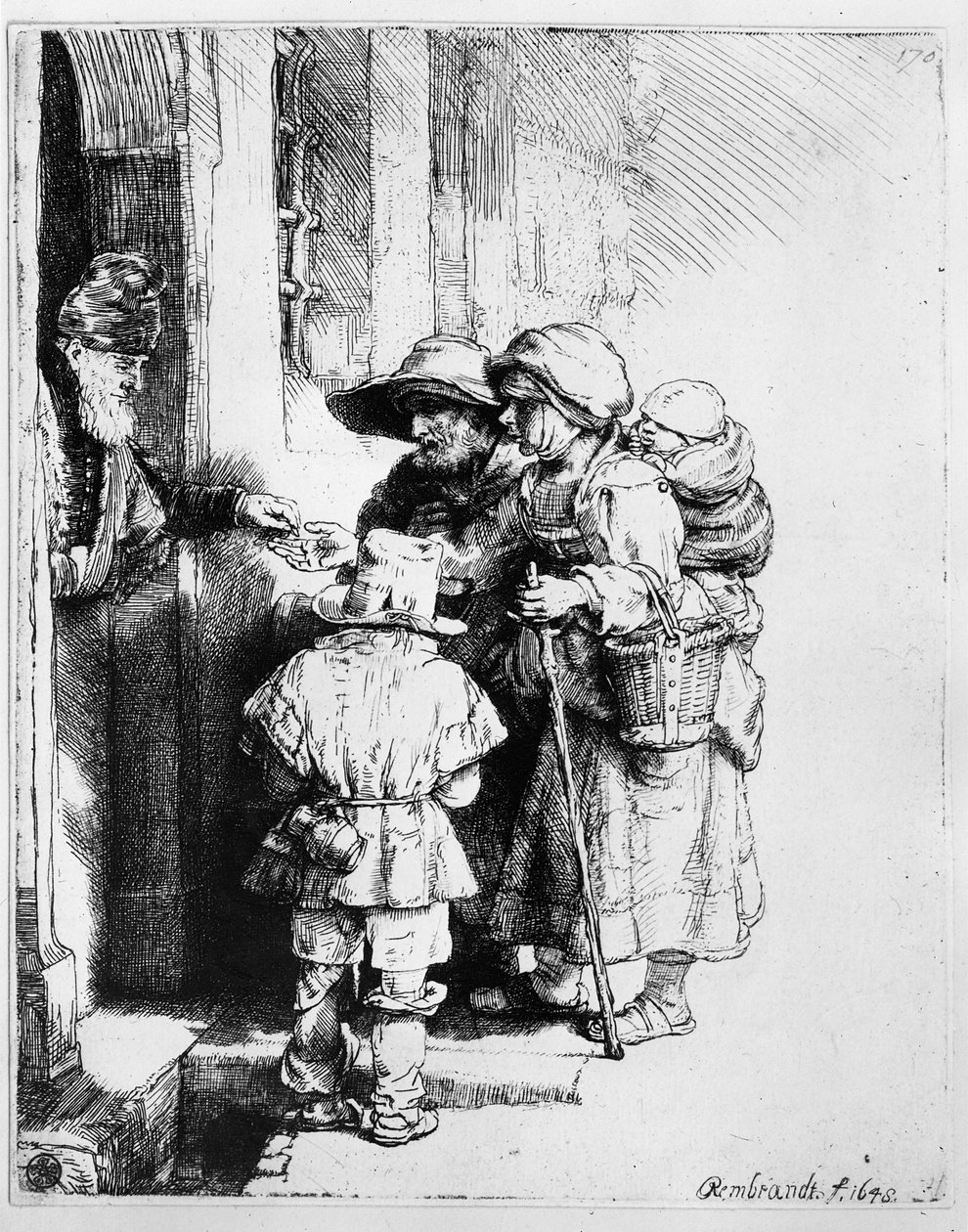 Sadaka alan dilenciler, 1648 by Rembrandt van Rijn