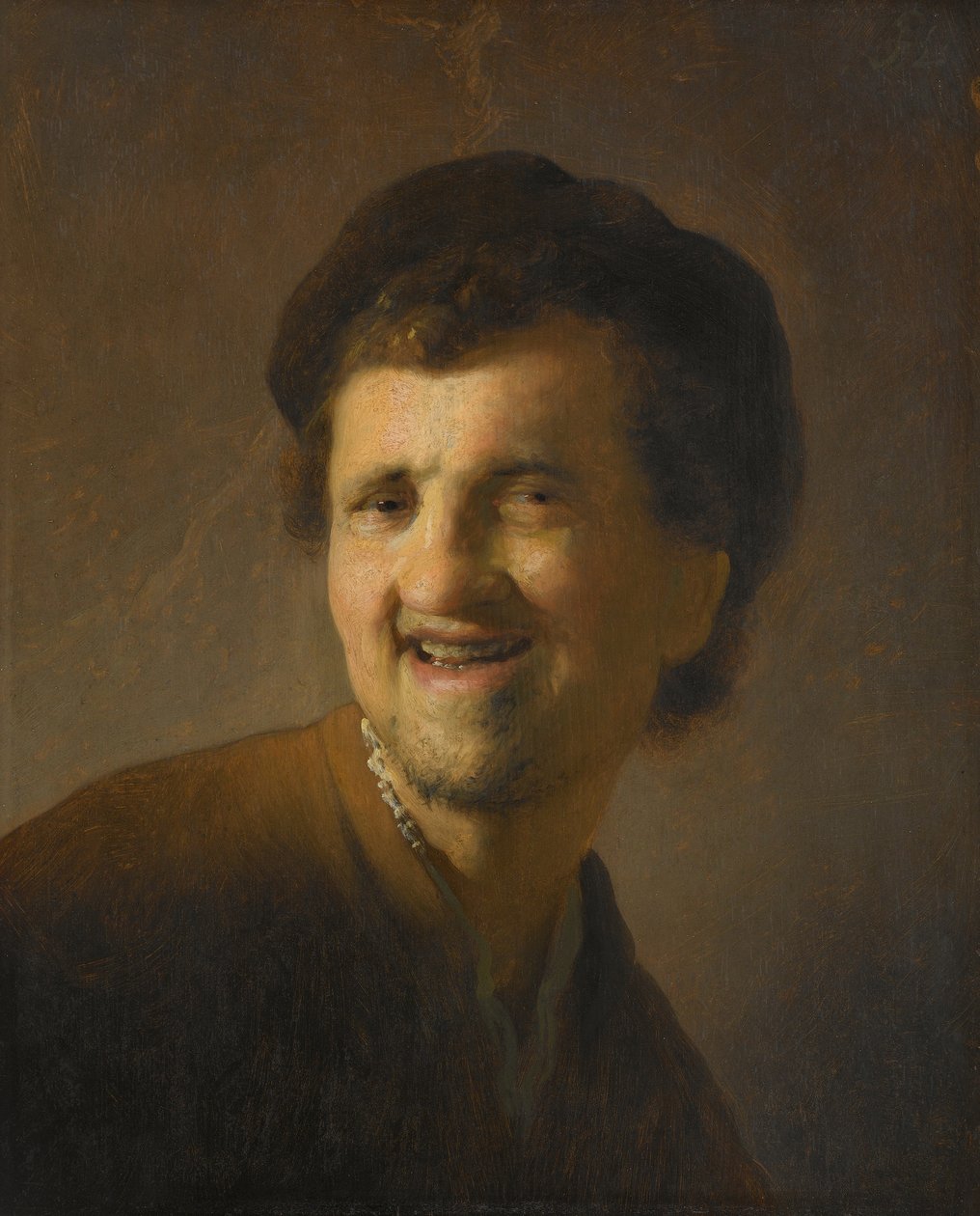 Gülümseyen genç bir adamın büstü by Rembrandt van Rijn