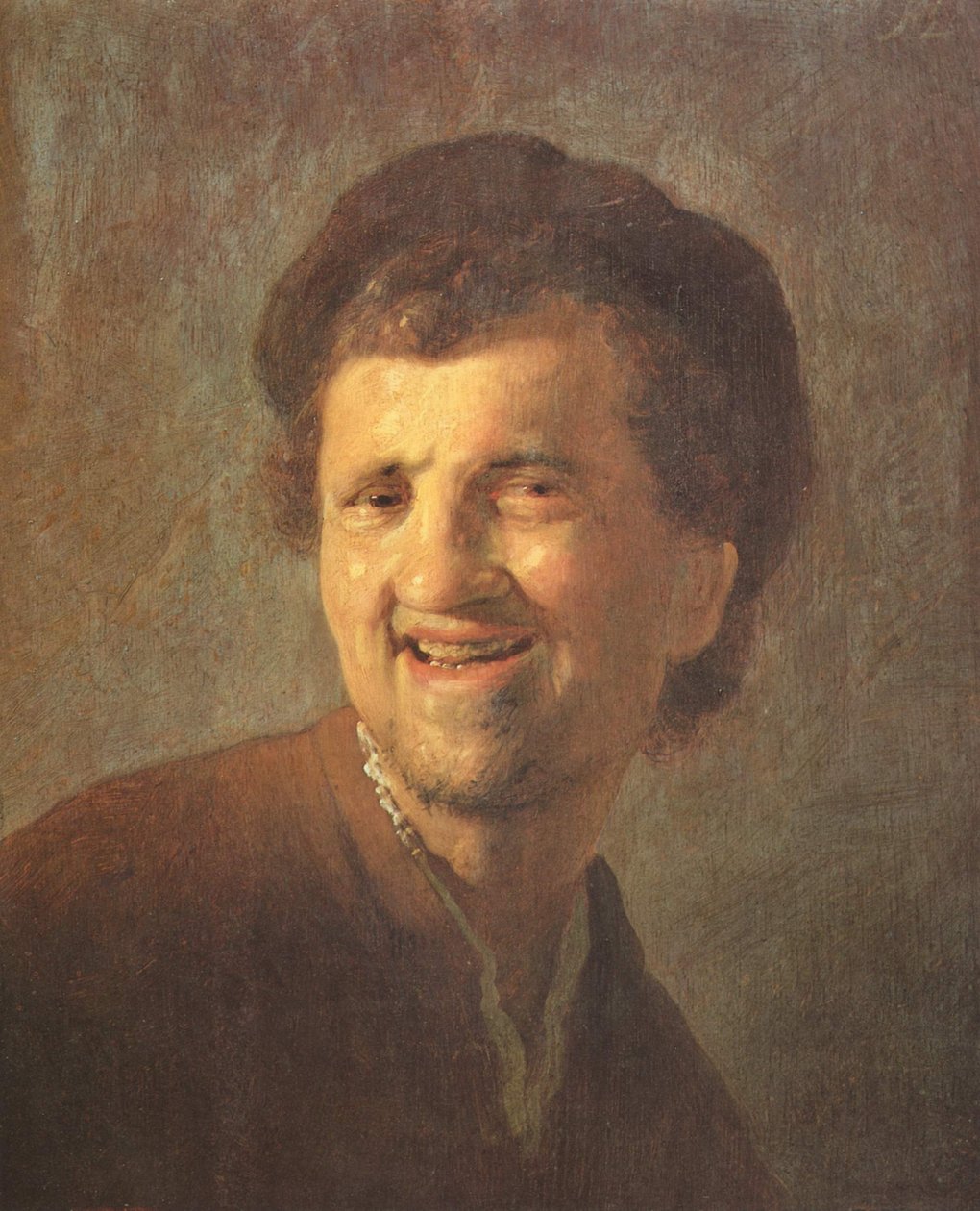 Gülen genç bir adamın büstü by Rembrandt van Rijn
