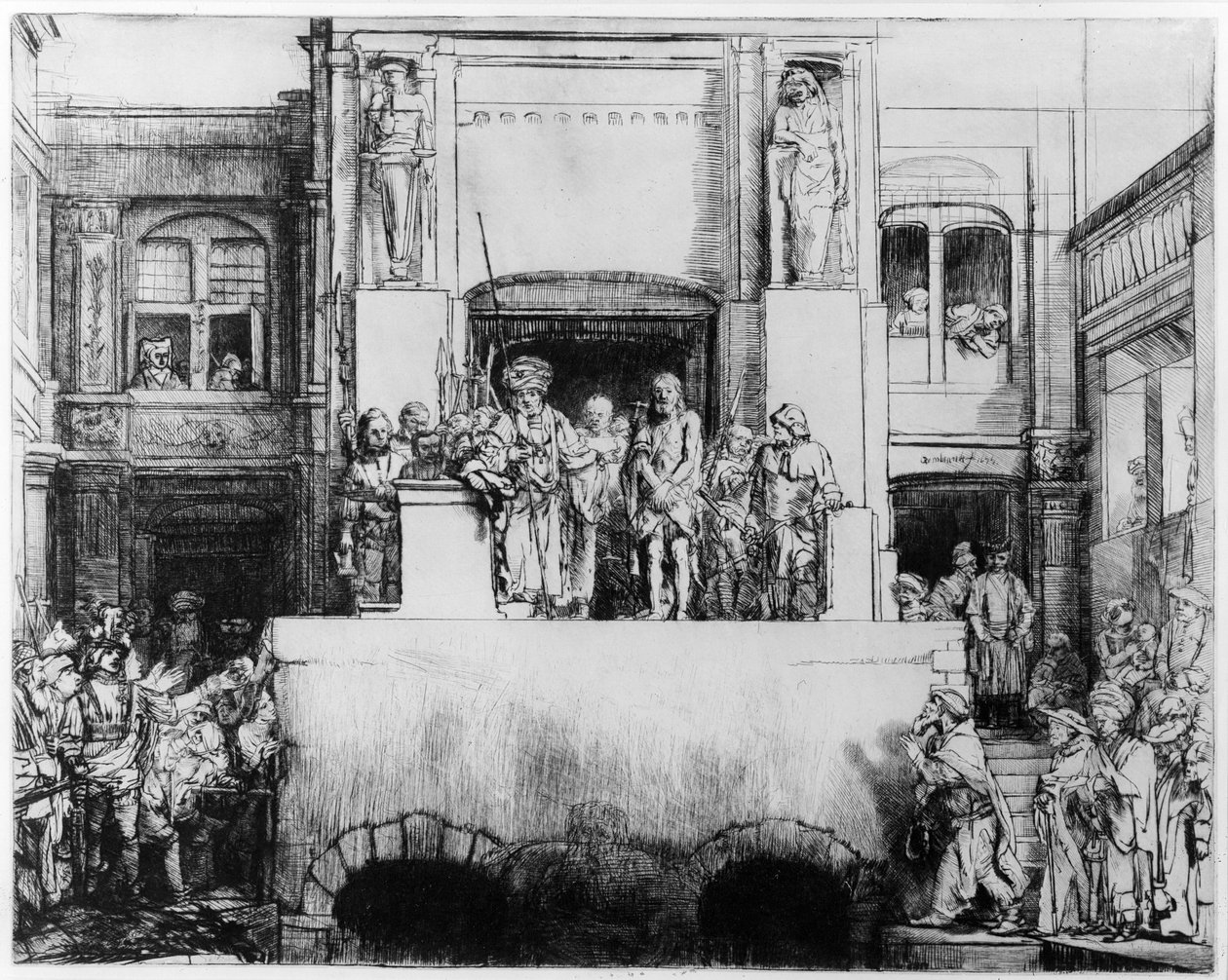 İnsanlara Sunulan İsa, 1655 (kuru nokta) by Rembrandt van Rijn