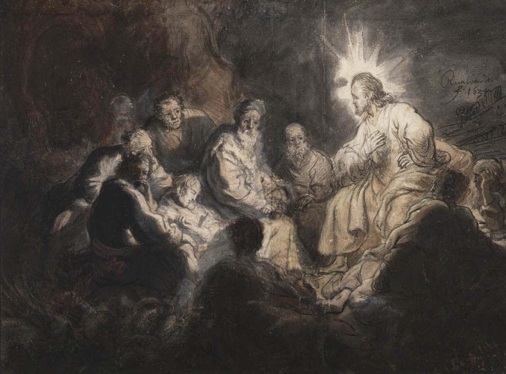 Getsemani Bahçesinde Mesih ve Havarileri by Rembrandt van Rijn