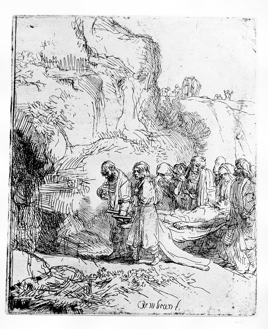 İsa mezara taşındı, c.1645 by Rembrandt van Rijn