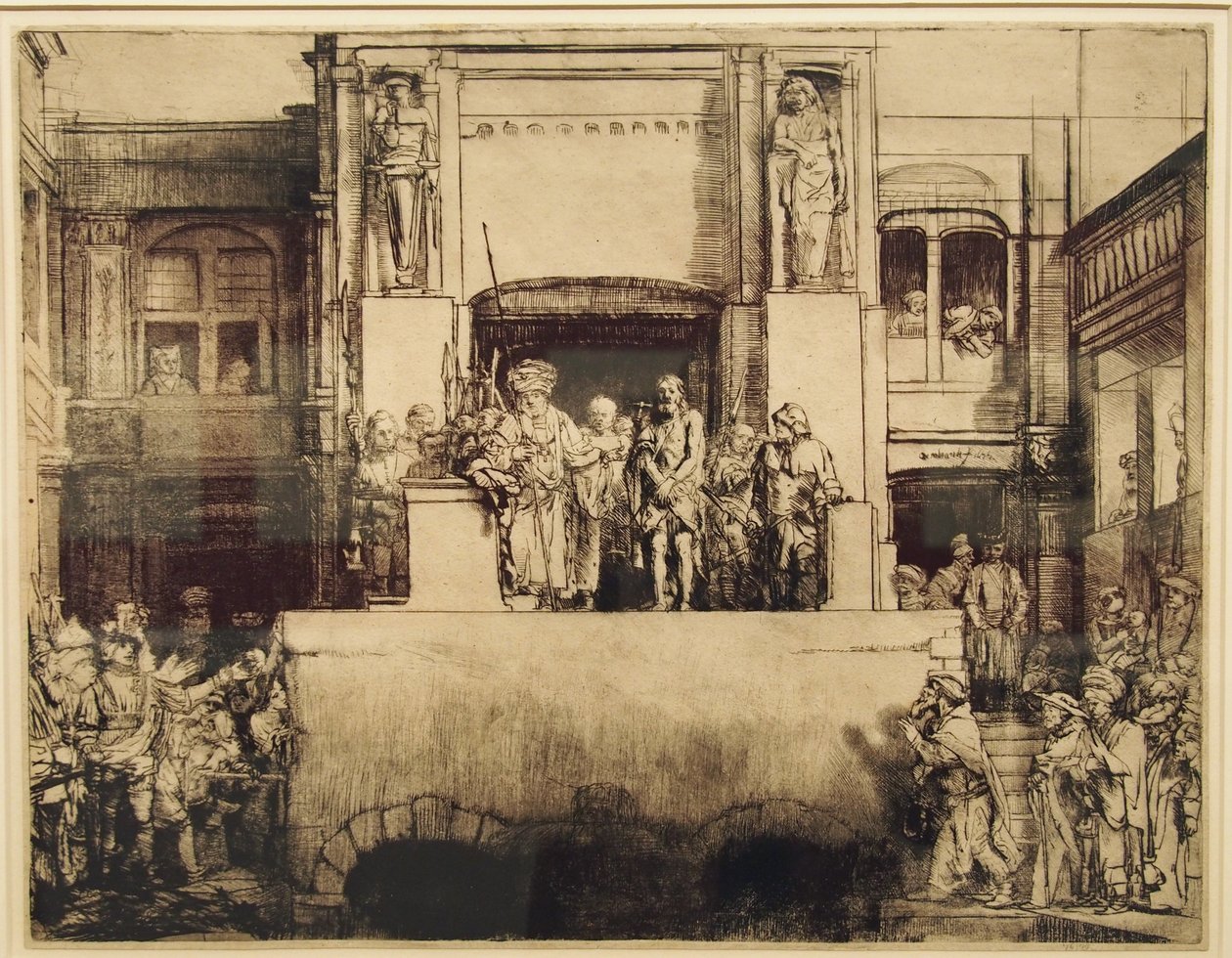 Mesih insanlara sunulur by Rembrandt van Rijn