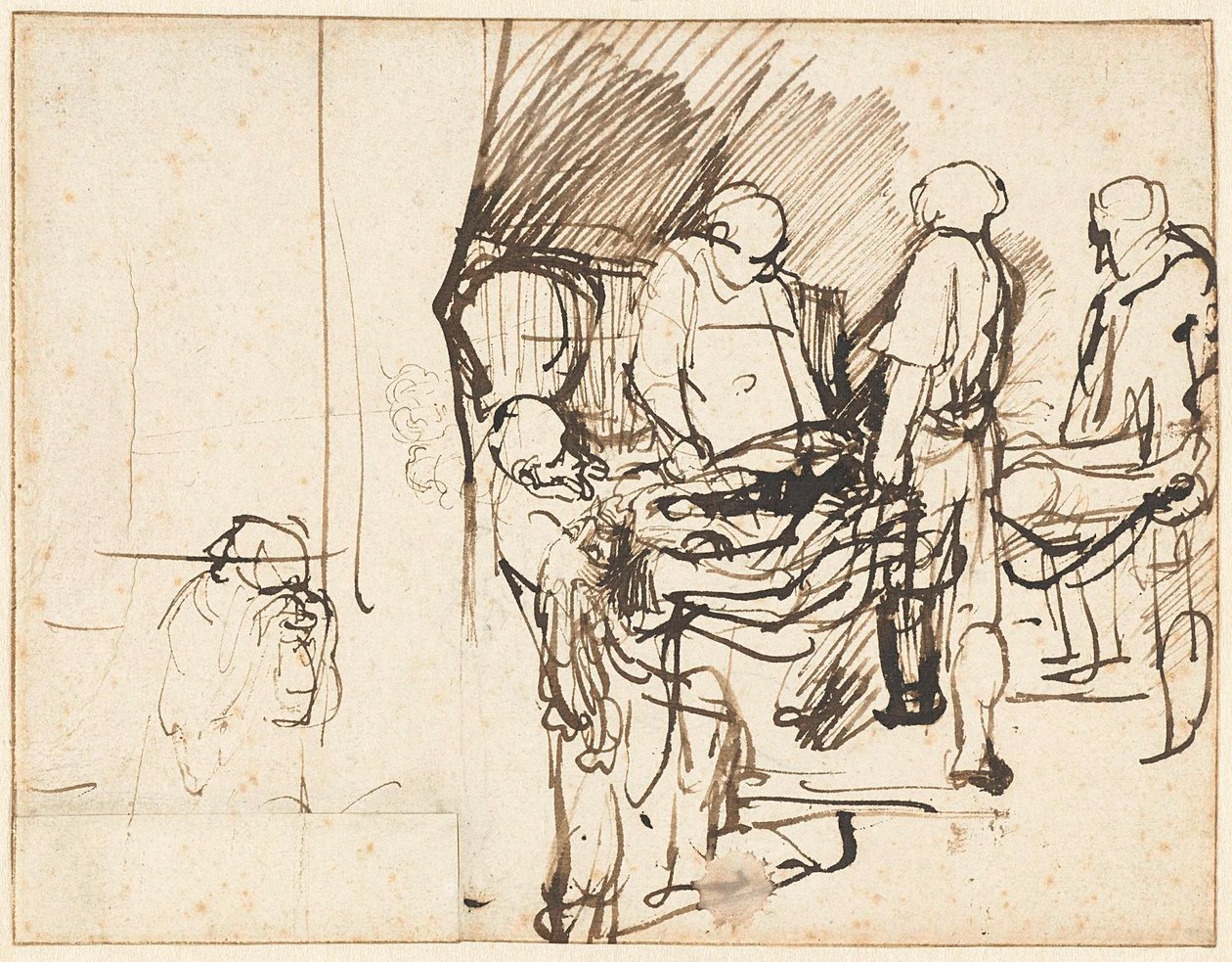 Bir Cellatın Eskizindeki Gömme by Rembrandt van Rijn