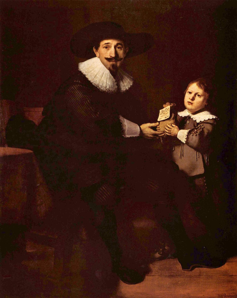 Jean Pellicorne, oğlu Casper ile by Rembrandt van Rijn