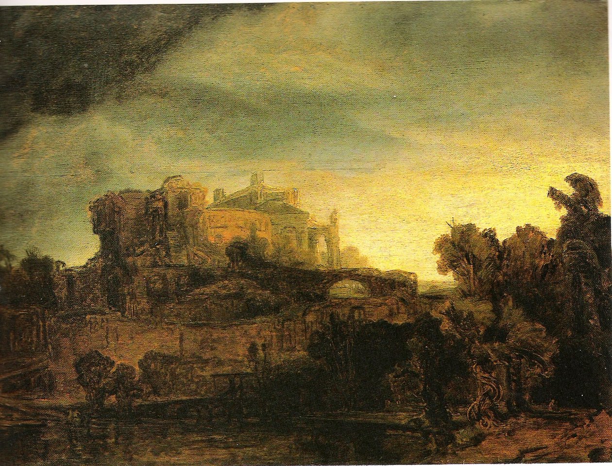 Binalar ile manzara by Rembrandt van Rijn
