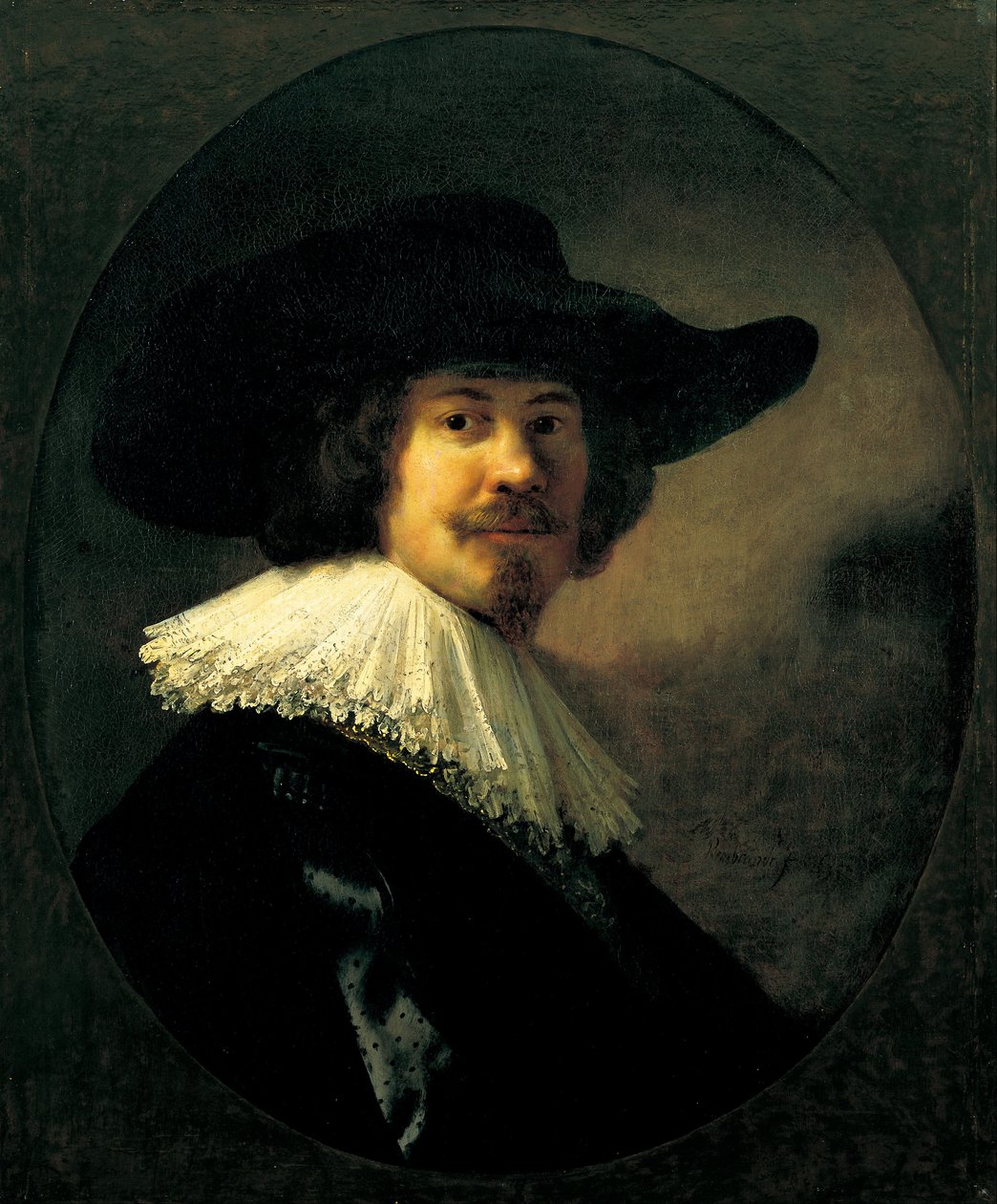 Geniş Kenarlı Şapkalı Bir Adamın Portresi by Rembrandt van Rijn