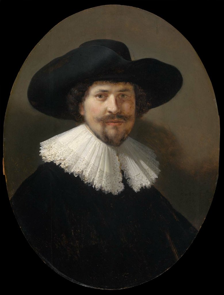 Geniş Kenarlı Şapkalı Bir Adamın Portresi by Rembrandt van Rijn