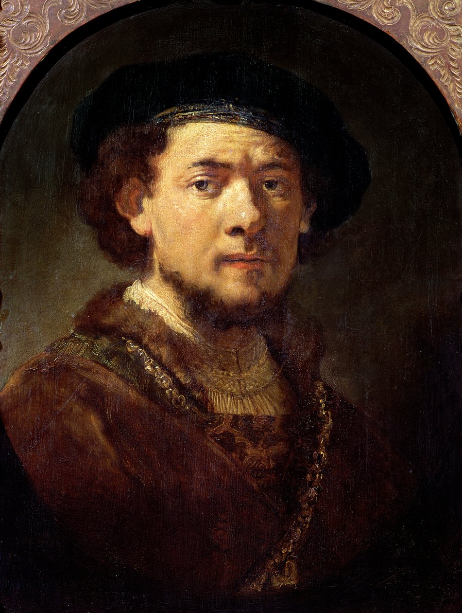 Altın Zincirli Bir Adamın Portresi veya Sakallı Otoportre, 1634-36 by Rembrandt van Rijn