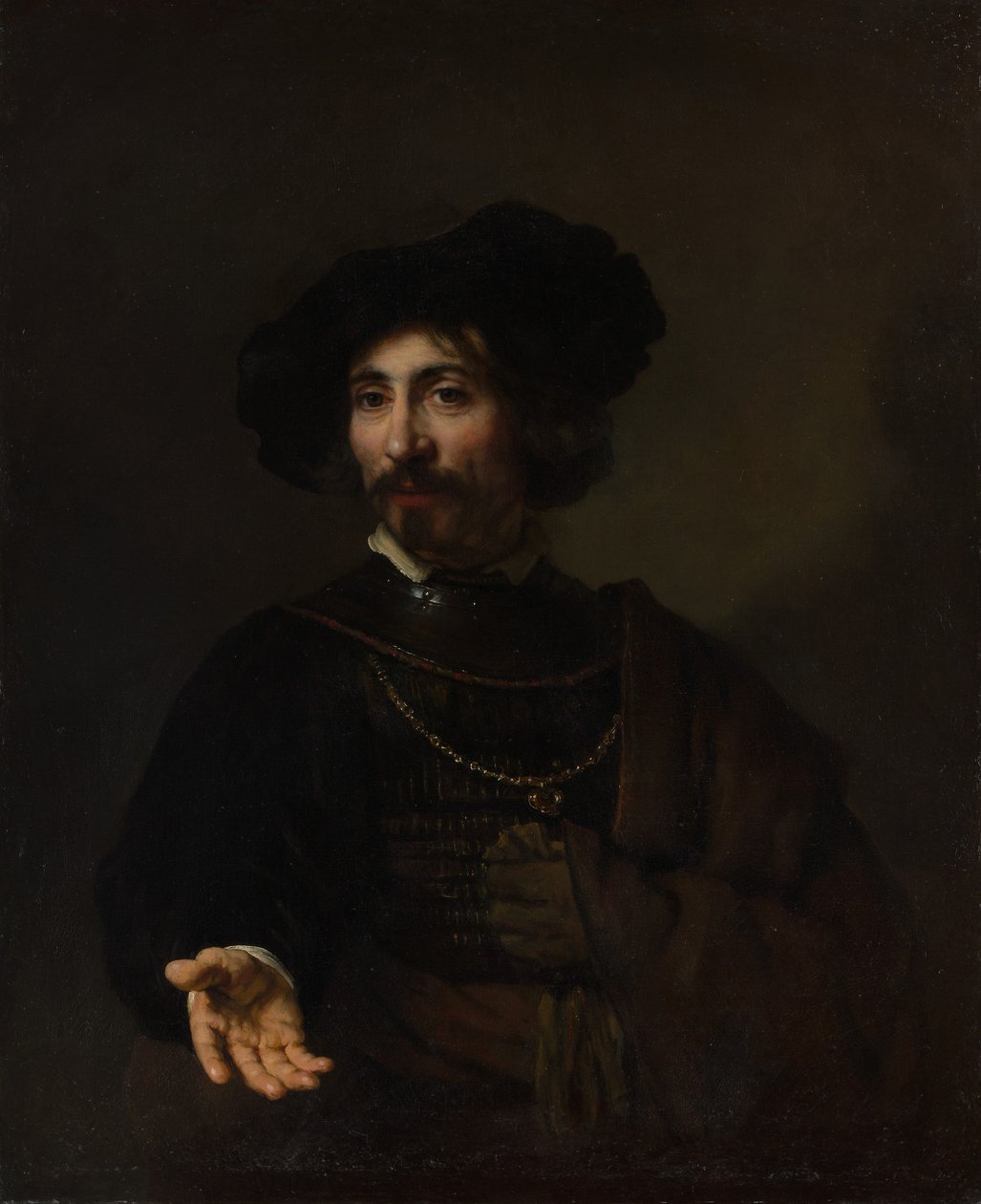 Çelik bir gorget olan bir adamın portresi by Rembrandt van Rijn