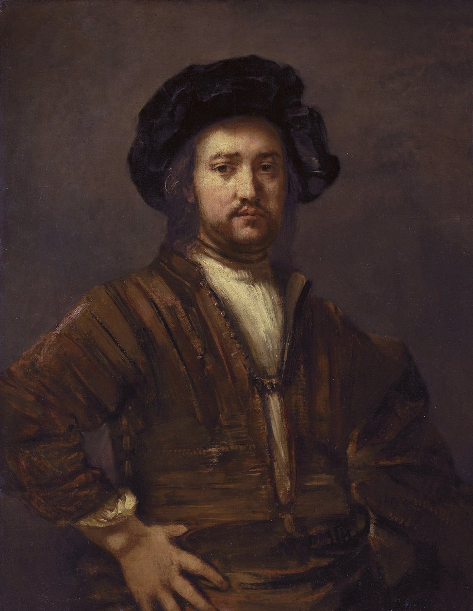 Elleri yanında olan bir adamın portresi by Rembrandt van Rijn