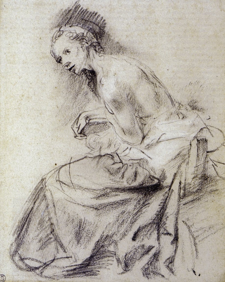 Oturan Kadın Çıplak by Rembrandt van Rijn