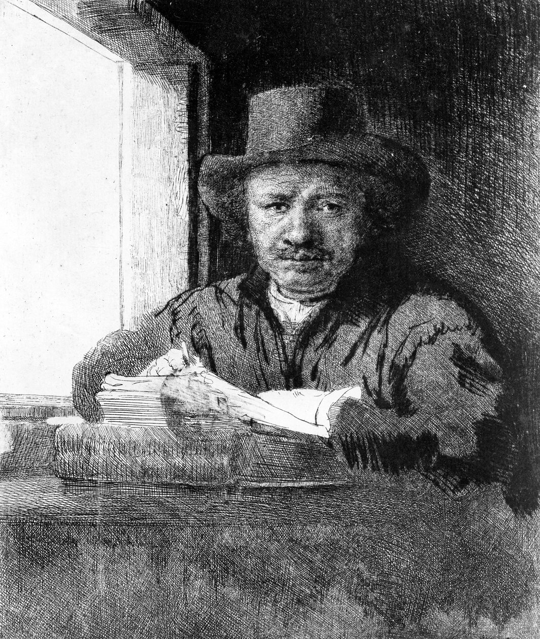 Çizim yaparken kendi portresi, 1648 by Rembrandt van Rijn