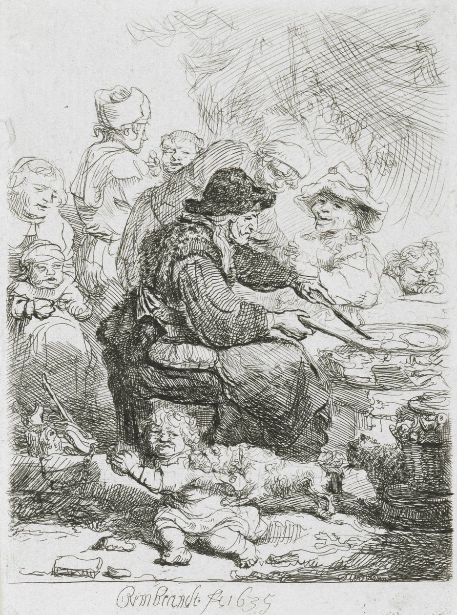 gözleme kadın by Rembrandt van Rijn