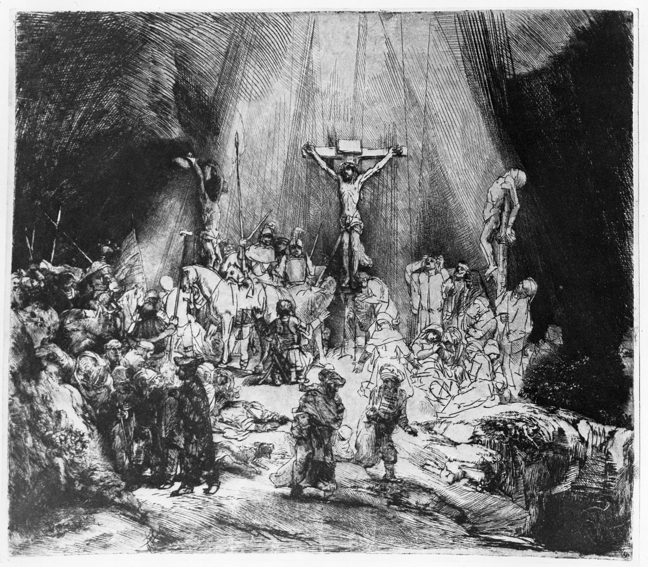 Üç Haç, 1653 (kuru nokta) by Rembrandt van Rijn