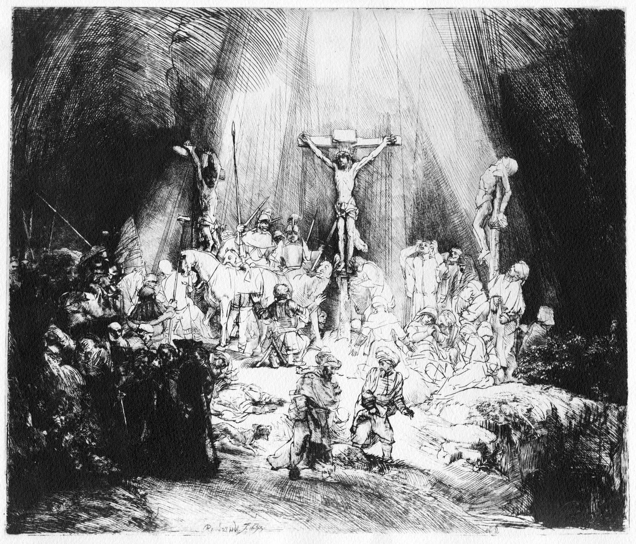 Üç Haç, 1653 (kuru nokta) by Rembrandt van Rijn
