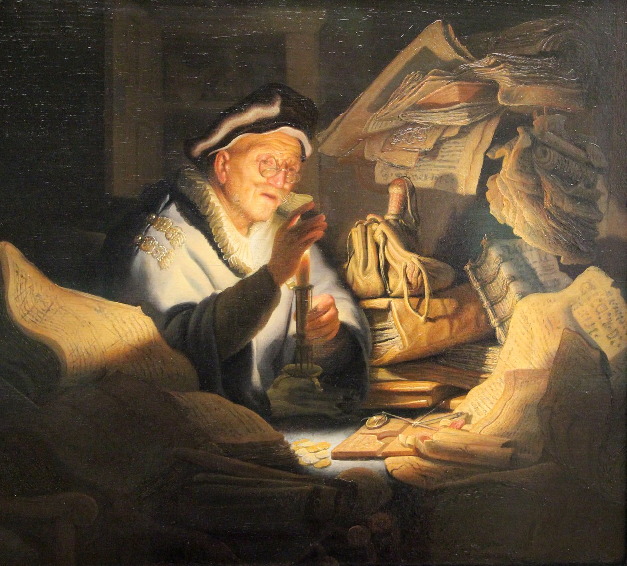 zengin çiftçinin benzetmesi by Rembrandt van Rijn