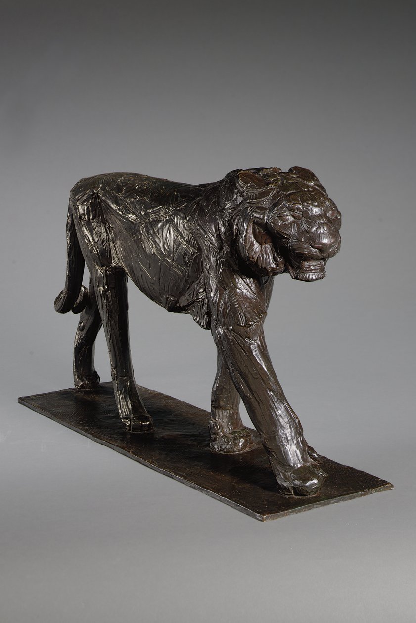 Büyük Kraliyet Kaplanı; Grand Tigre Royal, c.1913 (koyu kahverengi patine ile bronz) by Rembrandt Bugatti