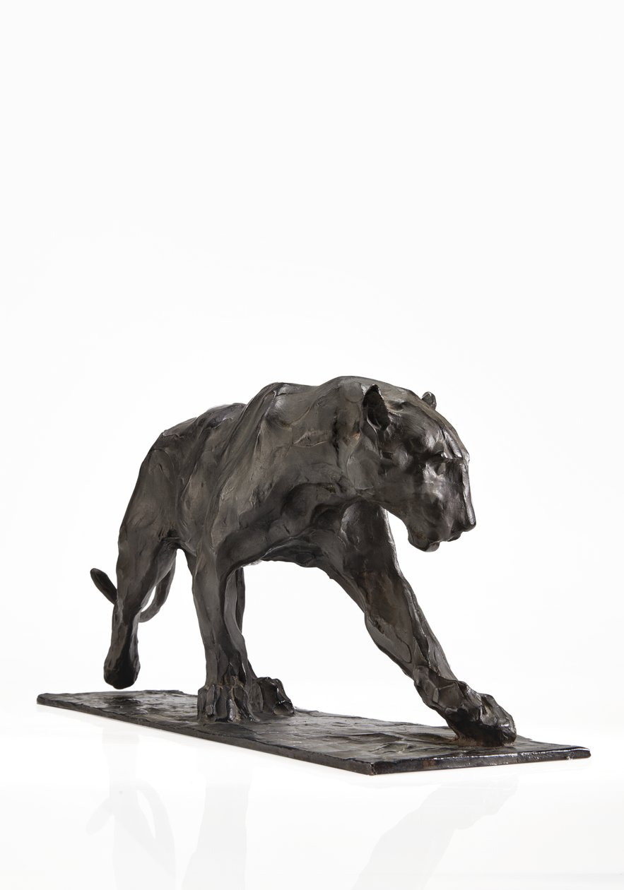 Panter yürüyüşü, arka bacağı kaldırılmış, c.1904 (patine bronz) by Rembrandt Bugatti