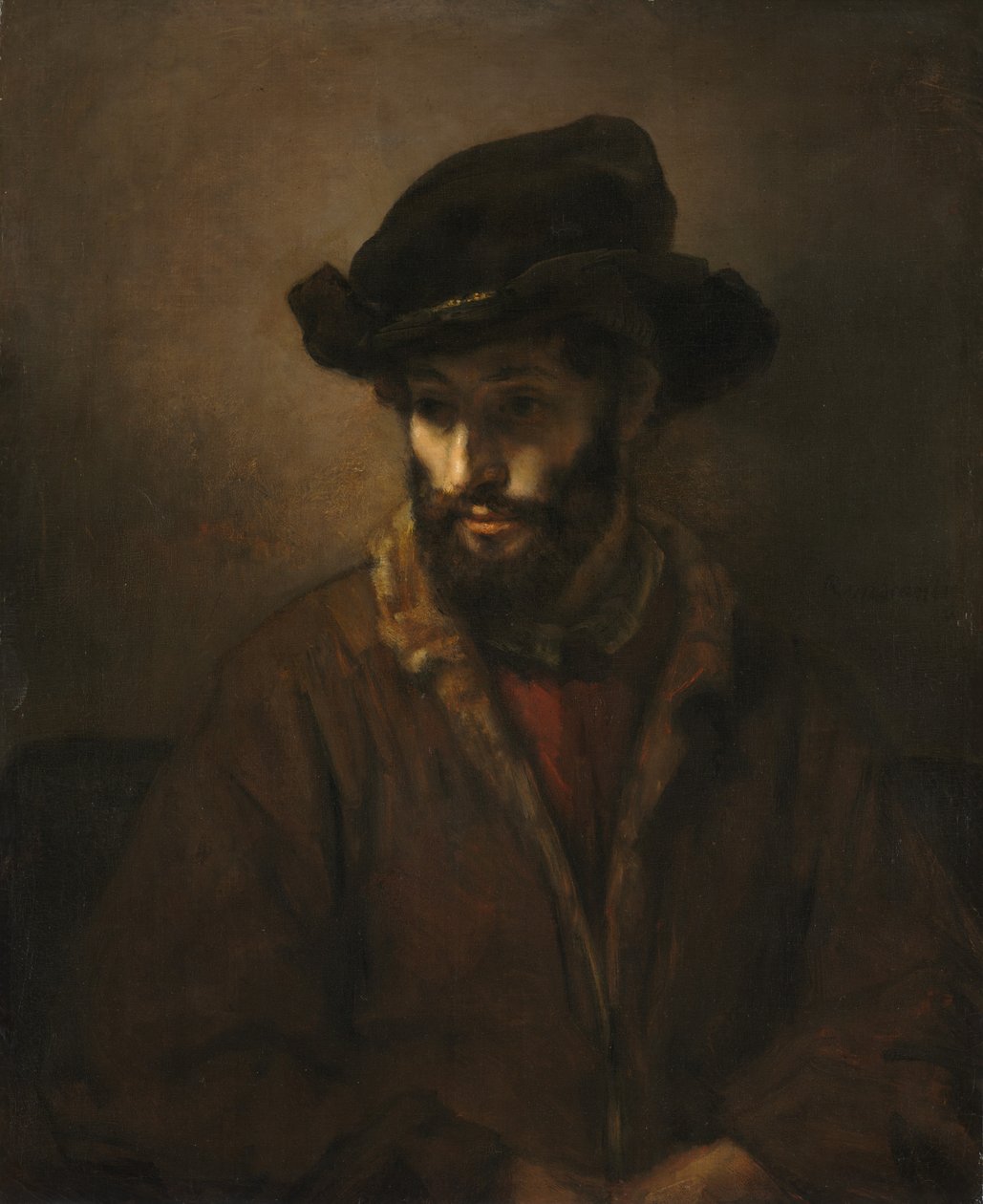 Şapkalı Sakallı Adam, c. 1655-1660 (tuval üzerine yağlı boya) by Rembrandt Harmensz. van Rijn