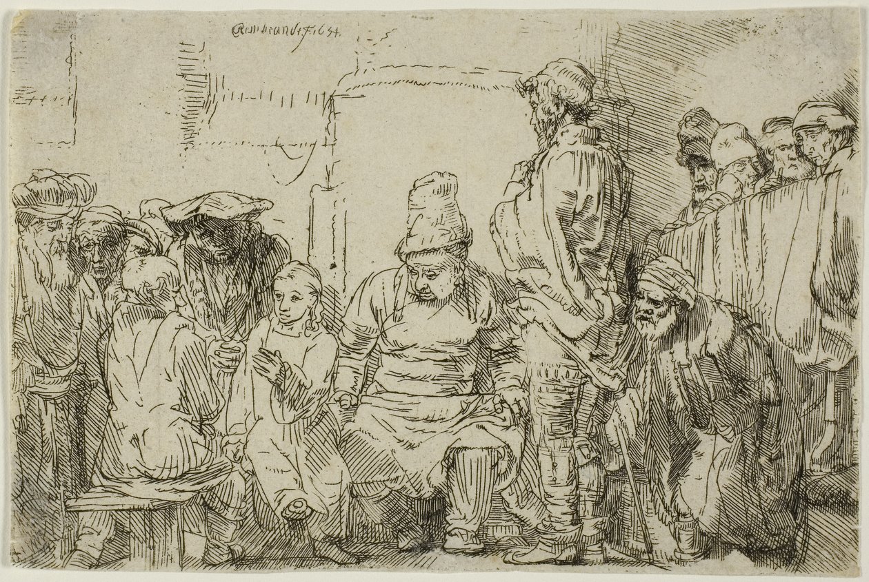 İsa Oturmuş Doktorlarla Tartışıyor by Rembrandt Harmensz. van Rijn