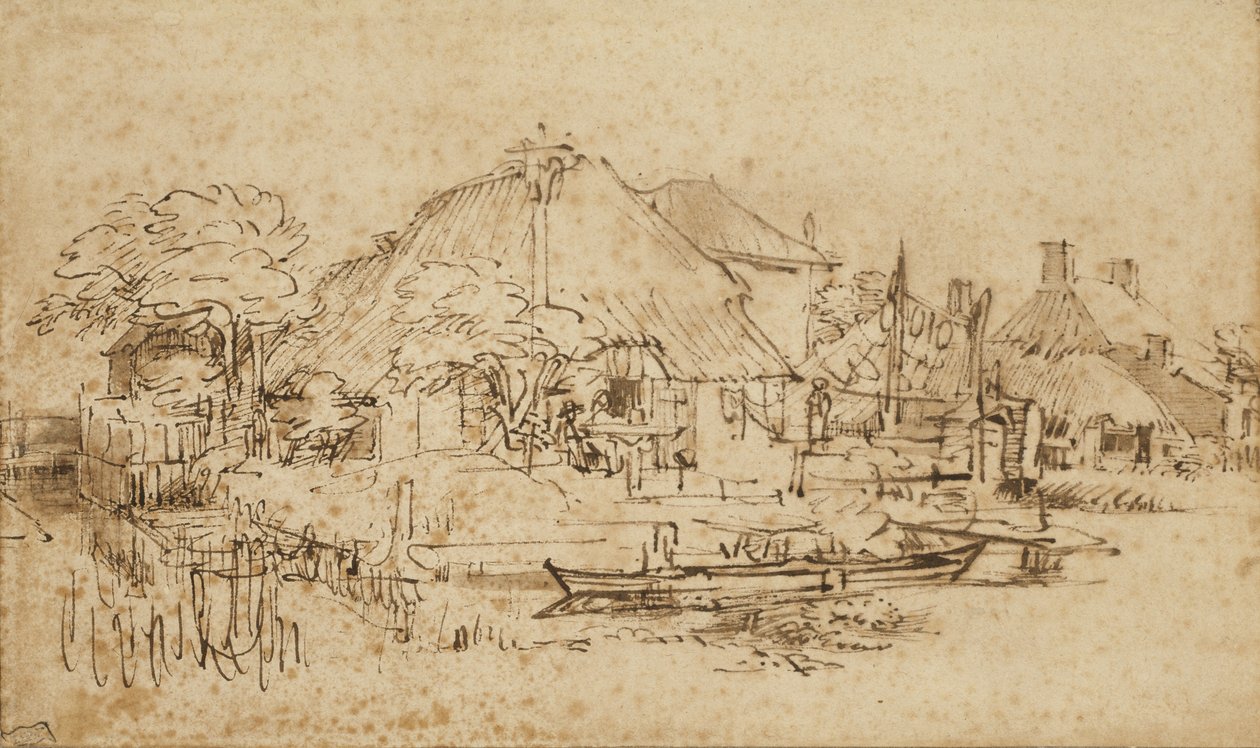 Kanalın Yanındaki Kulübe, c.1650?-53 by Rembrandt van Rijn